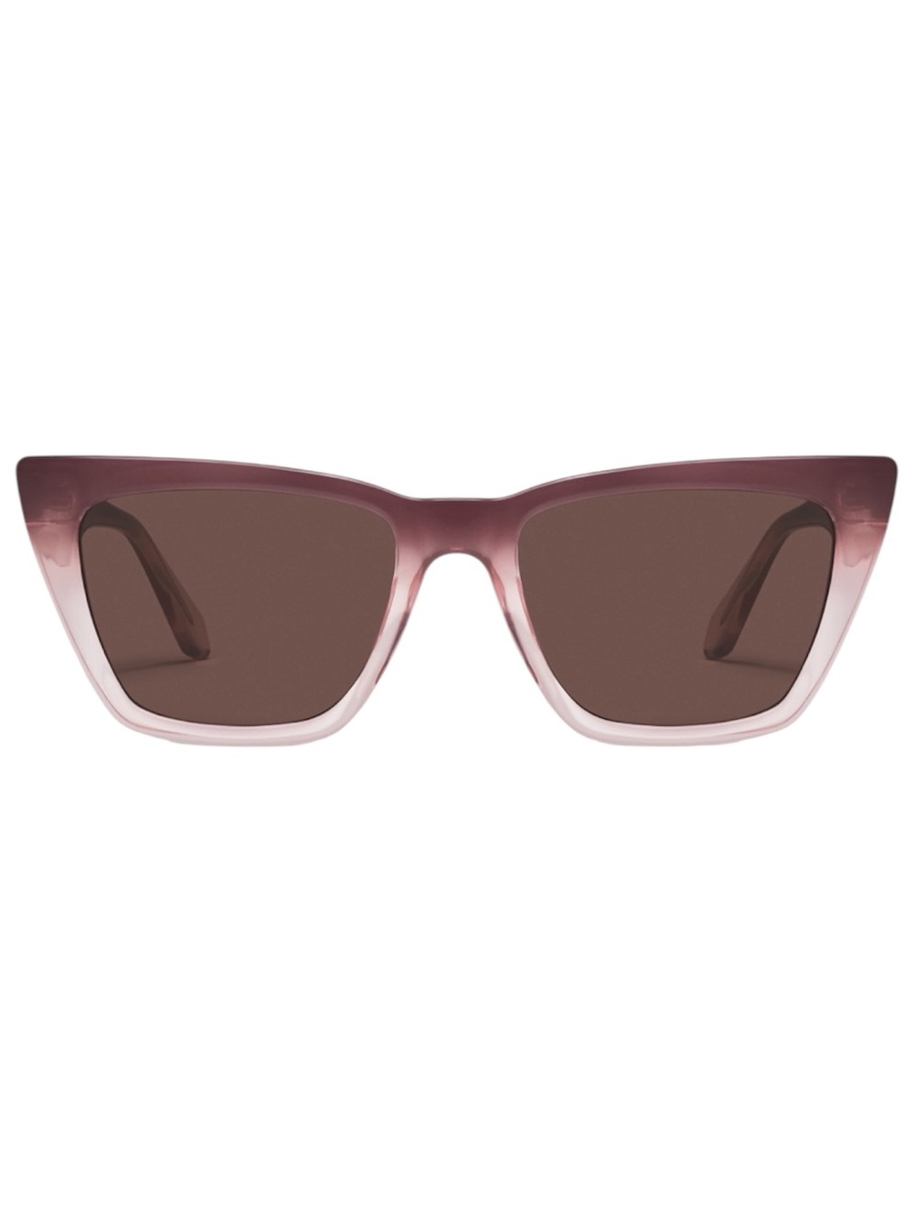 QUAY Call the Shots Sunglasses Plum Peony Frame Brown Lens Cat Eye NWT